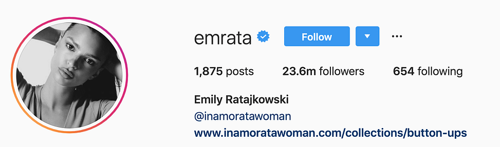 @emrata top instagram models