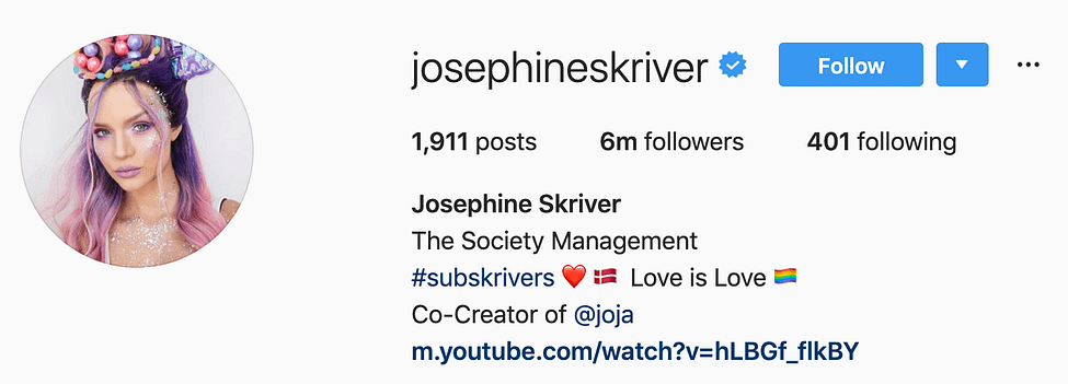 @josephineskriver top instagram models